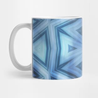 Blue striped kaleidoscope with bokeh Mug